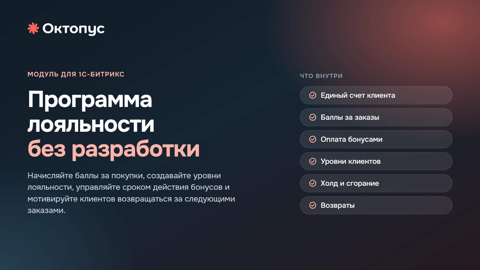 Фото 1: &laquo;Программа лояльности |  уровни, баллы, холдирование, единый счет для онлайн и оффлайн | Октопус CDP&raquo;